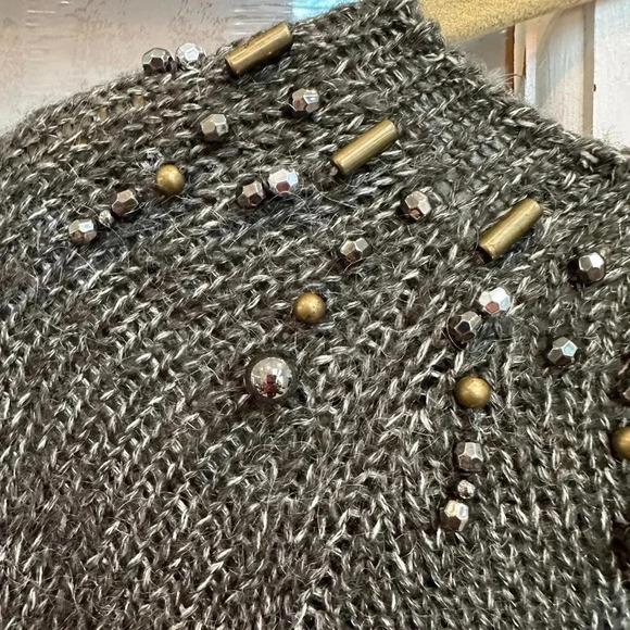 Coldwater Creek Angora Mohair Blend Cardigan Sweater Beaded Size Large 14 / 16 - Picture 5 of 14